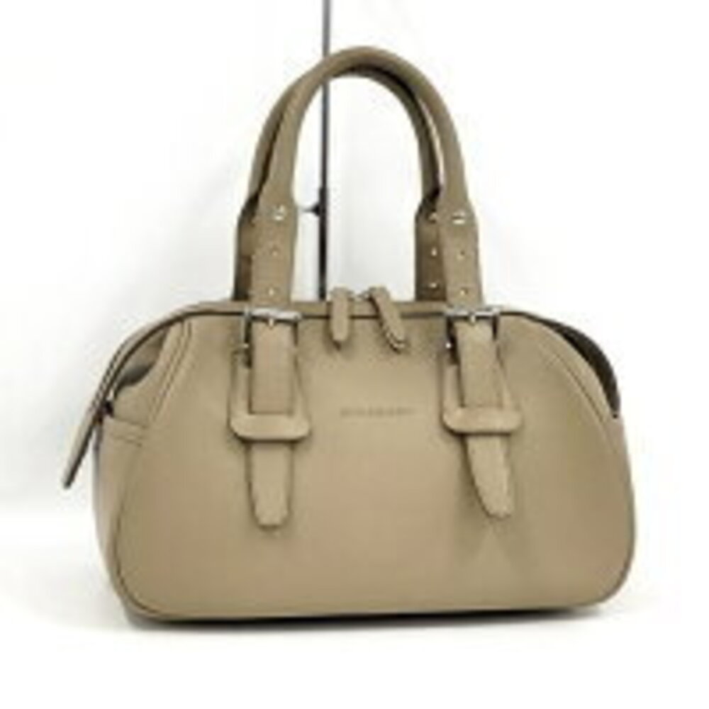 BURBERRY handbag logo leather beige